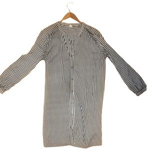 Striped Button Down Shirt Dress